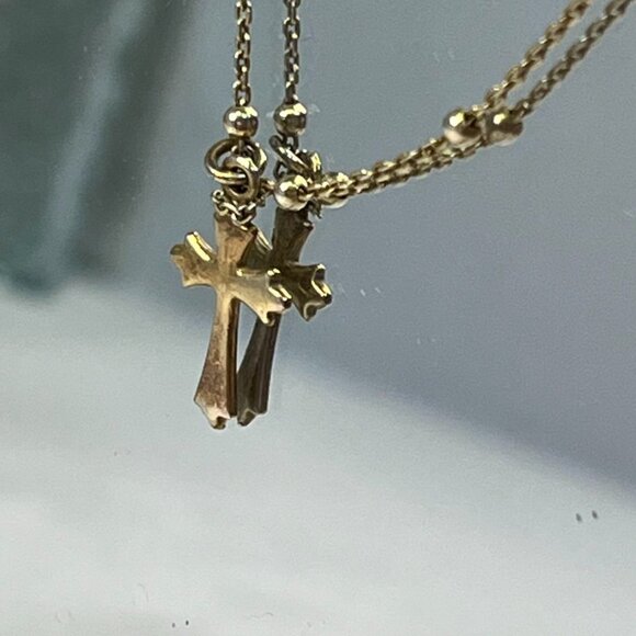 ⭐ Argento Vivo Layered 18K Gold-Plated Cross Sterling Silver Necklace - Picture 4 of 13